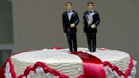 Un gâteau commandé pour le mariage de deux homosexuels à Mexico le 1er décembre 2010