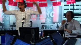 L'explosion de joie de Jean Louis Tourre et la dream team RMC sur l'ouverture du score de la France
