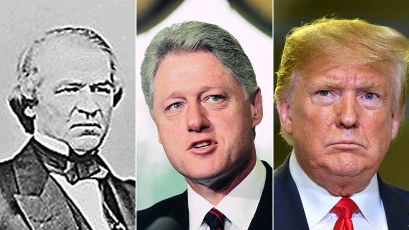 Andrew Johnson, Bill Clinton et Donald Trump.