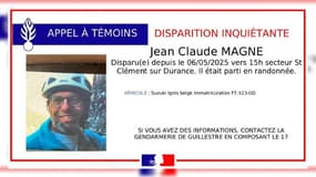 Appel à témoin diffusé par la gendarmerie de Guillestre ce mardi 6 mai