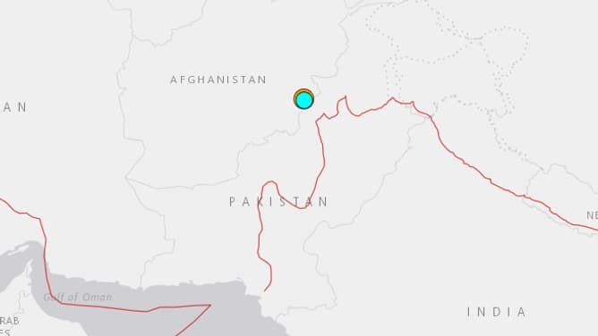 Le séisme a eu lieu à l'Est du pays, près de la frontière pakistanaise Le séisme a eu lieu à l'Est du pays, près de la frontière pakistanaise