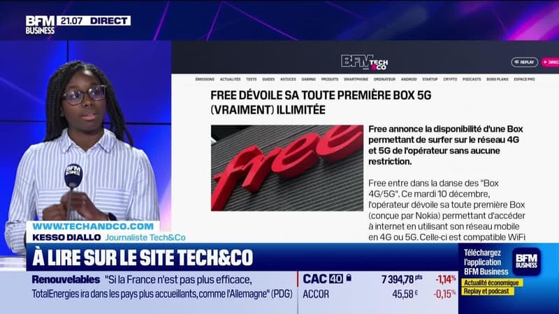 À lire sur le site Tech&Co : Free dévoile sa toute première box 5G (vraiment) illimitée, par Kesso Diallo - 10/12