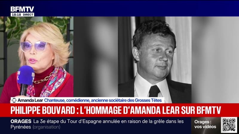 "Merci Philippe": Amanda Lear, chanteuse, comédienne et ancienne sociétaire des Grosses Têtes, rend hommage à Philippe Bouvard sur BFMTV