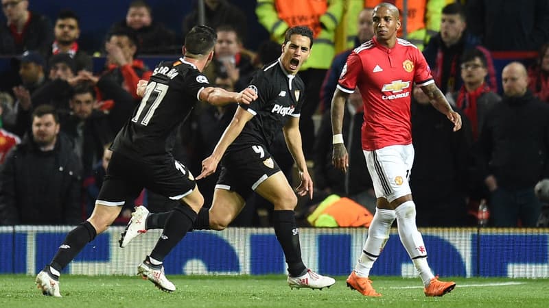 Wissam Ben Yedder lors de son festival à Old Trafford.
