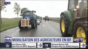 Mobilisation des agriculteurs sur les routes d'Ile-de-France