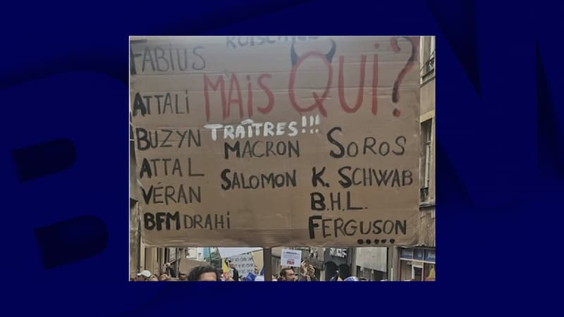 La pancarte antisémite brandie dans le cortège de Metz samedi