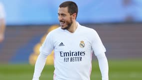 Eden Hazard tout sourire lors d'un match du Real