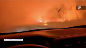 Un journaliste portugais film un incendie depuis sa voiture mercredi soir