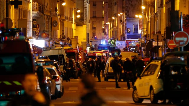 Les alentours du Bataclan, au soir du 13 novembre.