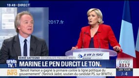 Présidentielle: Marine Le Pen durcit le ton à Marseille