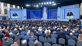 Vladimir Poutine lors de son discours du 21 février 2023. 