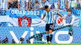 Lautaro Martinez, l'attaquant argentin, lors du premier match de l'Argentine à la Coupe du monde 2022