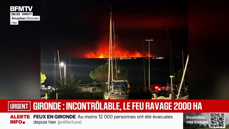 Incendie en Gironde: le feu a déjà ravagé 2.000 hectares