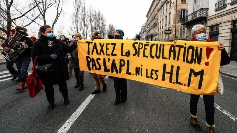 Une précédente manifestation pour le droit au logement en janvier 2021 à Paris.