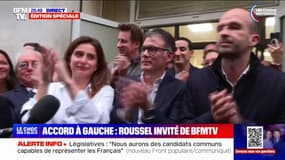 Des partisans du "nouveau Front populaire" applaudissent l'accord conclu entre les partis de gauche 