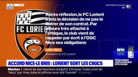 Accord OGC Nice-Le Bris: Lorient ne libère pas l'entraîneur de son contrat