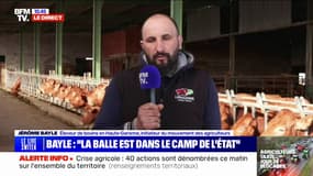  "Le rôle de sauver l'agriculture française, ce n'est pas celui de Jérôme Bayle mais celui des syndicats" assure l'éleveur de bovins