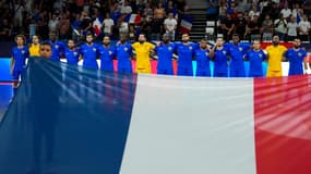 L'équipe de France de futsal avant un match amical contre l'Argentine (3-5), le 31 août 2024 à Orléans