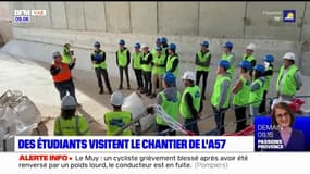Toulon: des étudiants visitent le chantier de l'A57