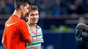 Novak Djokovic et Fabrice Santoro à Bercy, en 2007