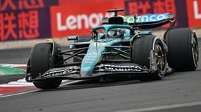 Lance Stroll lors du GP de Chine avec son Aston Martin, le 23 mars 2025.