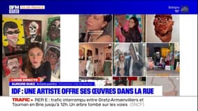 Vincennes: une artiste-peintre offre ses portraits dans la rue