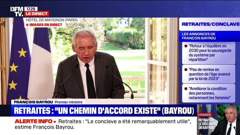Conclave sur les retraites: François Bayrou détaille les demandes qui ont été prises en compte ou non 