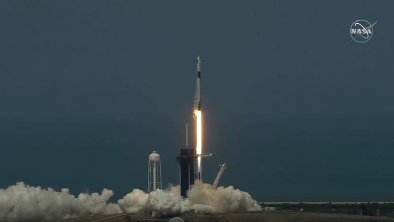 La fusée Falcon 9 de SpaceX le 27 mai 2020.