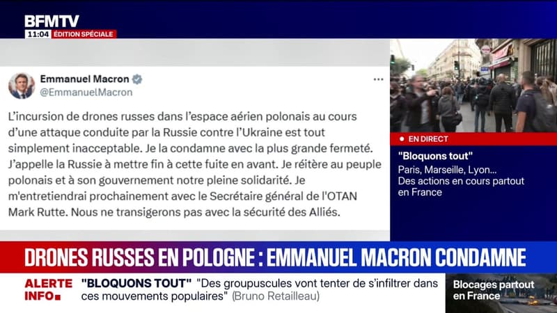 Emmanel Macron condamne avec 