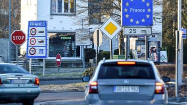 A la frontière franco-allemande, entre Cocheren (Moselle) et Nassweiler en Allemagne, le 1er mars 2021. (Photo d'illustration)