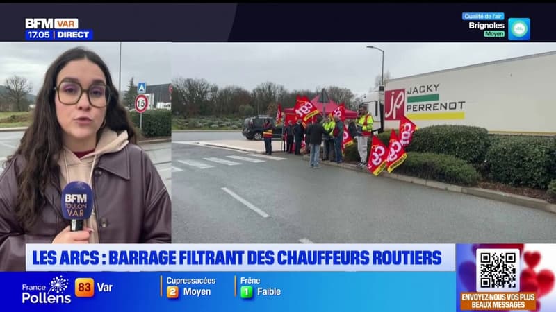 Les Arcs: barrage filtrant des chauffeurs routiers