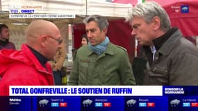 Gonfreville: François Ruffin apporte son soutien aux salariés de TotalEnergies