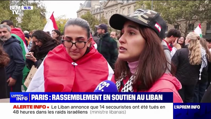 Paris: rassemblement sur la place de la République, en soutien au peuple libanais