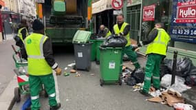 Les agents réquisitionnés ont commencé à déblayer les rues de Paris ce lundi matin. 