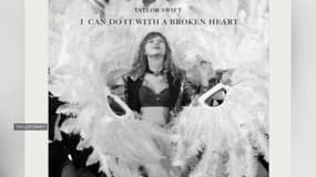 La pochette du single "I Can Do It With a Broken Heart" de Taylor Swift, dont la photo a été prise lors du concert de la chanteuse américaine au Groupama Staidum de Lyon le 2 juin dernier.
