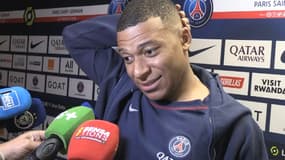 Kylian Mbappé en zone mixte après PSG-OM, le 16 octobre 2022