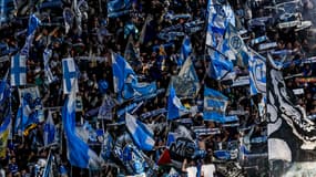 Les supporteurs de l'OM pendant un match de Ligue 1, mars 2024
