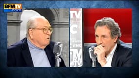 Jean-Marie Le Pen invité de Jean-Jacques Bourdin sur BFMTV le 2 avril 2015.
