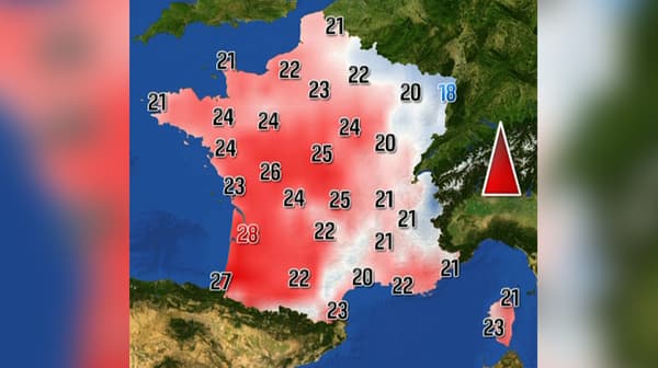 Les températures prévues ce mardi après-midi Les températures prévues ce mardi après-midi