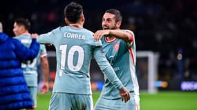 Angel Correa et Koke lors de la victoire de l'Atlético de Madrid face au PSG en Ligue des champions, le 6 novembre 2024 au Parc des Princes