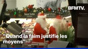 À Montréal, un Père Noël et ses lutins ont volé de la nourriture pour la redistribuer gratuitement