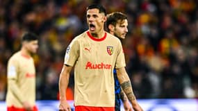 Florian Sotoca après la victoire de Lens contre Séville, le 12 décembre 2023