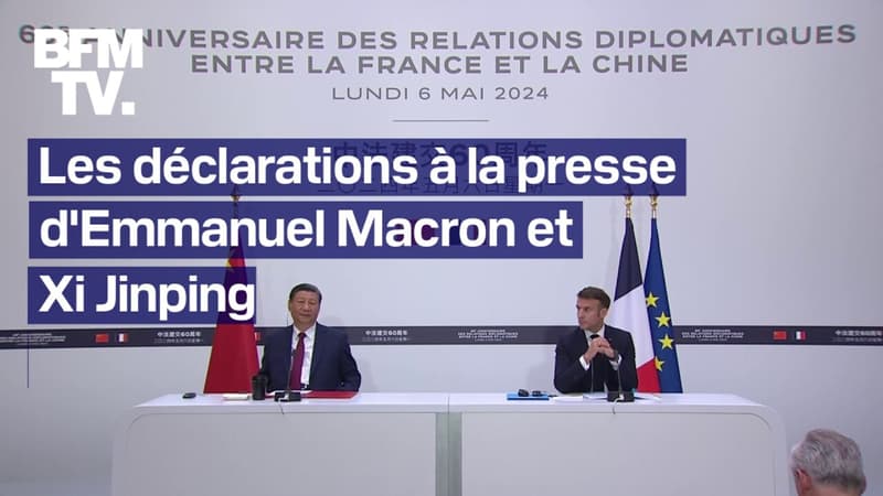 Trêve olympique, mesures provisoires contre le cognac français: découvrez l'intégrale des déclarations à la presse d'Emmanuel Macron et Xi Jinping 