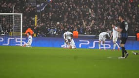 Les joueurs de l'OM abattus après la défaite à Bruges (3-0, Ligue des champions), le 28 janvier 2026