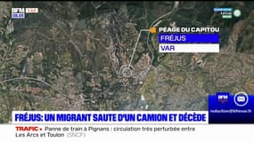 Fréjus: un migrant meurt en sautant d'un camion sur l'A8