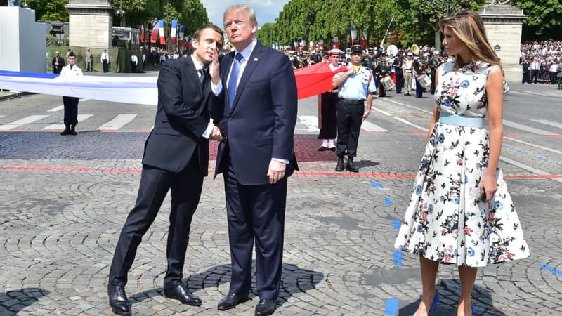 Emmanuel Macron avec Donald Trump à Paris pour le 14 juillet.