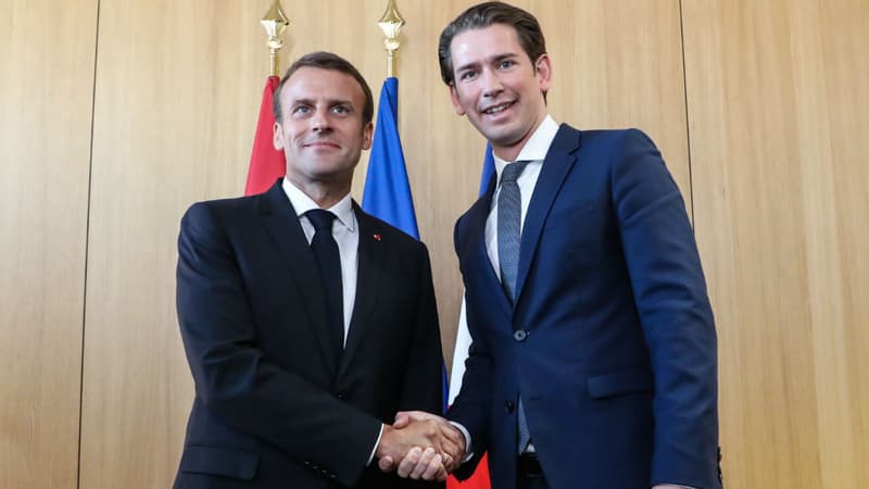 Emmanuel Macron et le chancelier autrichien Sebastian Kurz