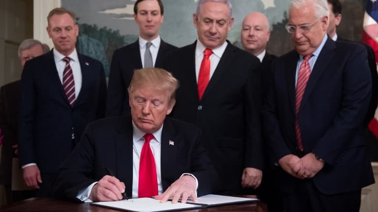 Le président Trump et Benjamin Netanyahu le 25 mars 2019 à la Maison Blanche.
