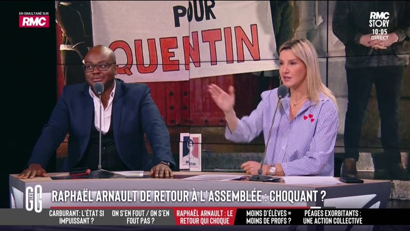 Raphaël Arnault de retour à l'Assemblée: "Je me suis dit 'tiens, c'est un poisson d'avril'. Mais finalement, non et je trouve ça profondément choquant", estime Sandrine Pégand