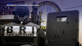 Le bouclier Ramsès de la BRI, qui a servi lors de l'assaut du Bataclan.